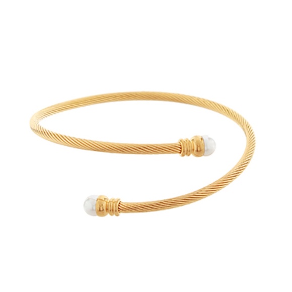 Pearl Head Coil Stainless Steel Bracelet - Picture 1 of 1